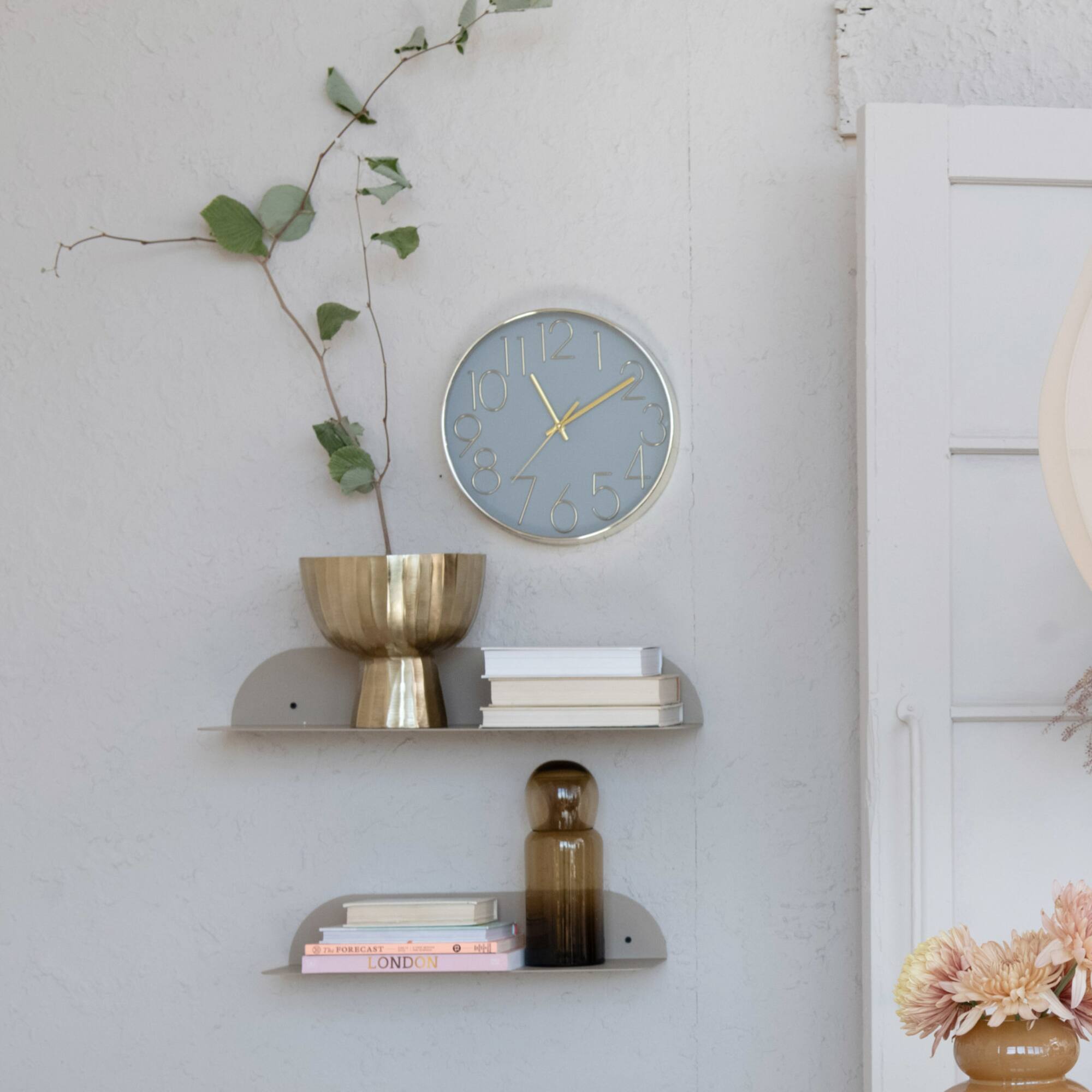 Hello Honey® 12" Gray & Gold Aureate Hour Wall Clock